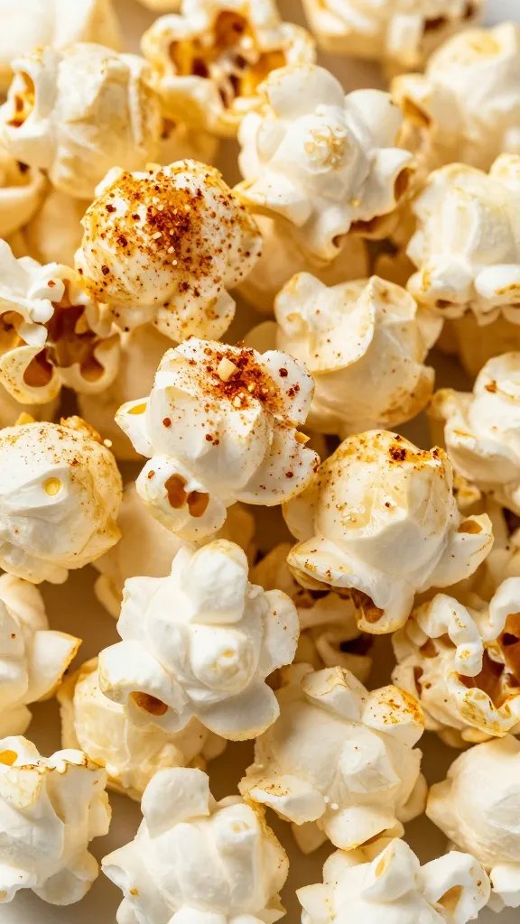 Popcorn Seasoning Recipes That Sizzle Fast 4 Closeup of seasoned popcorn with garlic powder and paprika dust