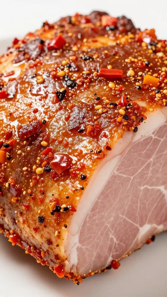 Rotisserie Seasoning: Flavor That Delivers Wow 4 Closeup of paprika-rich rub coating a pork roast slice