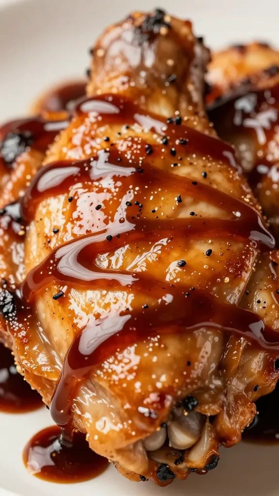 Irresistible Teriyaki Sauce Recipe Secrets 3 Closeup of glossy teriyaki sauce drizzle on grilled chicken thigh