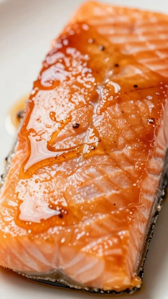 Irresistible Teriyaki Sauce Recipe Secrets 4 Closeup of teriyaki glaze glistening on salmon fillet