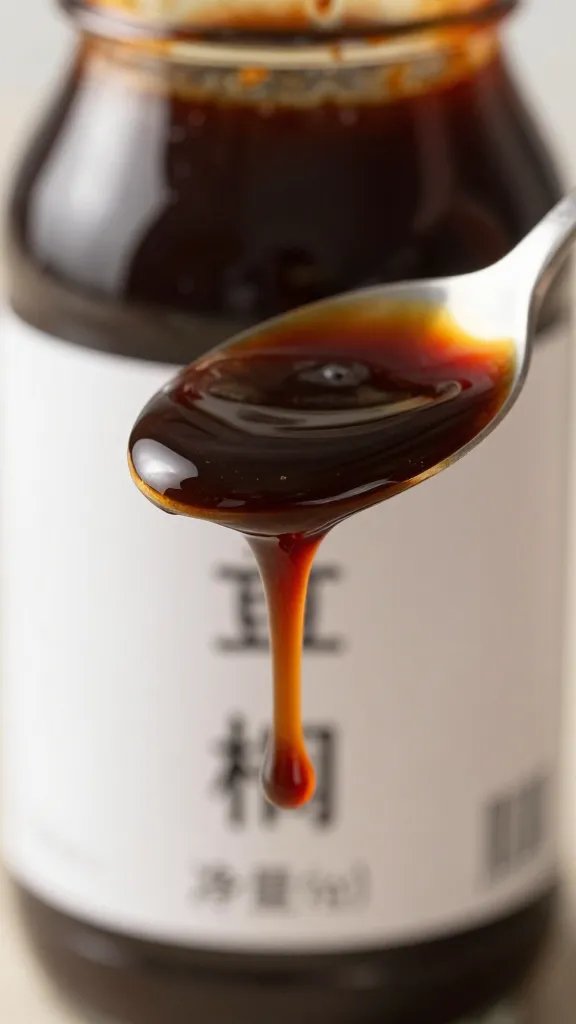 Irresistible Teriyaki Sauce Recipe Secrets 5 Closeup of spoon dipping into thick teriyaki sauce bottle label visible