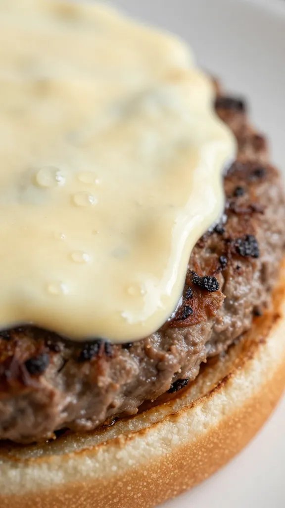 Burger Sauce Recipe: 4-Ingredient Glory You’Ll Crave 5 closeup of drizzle-ready sauce on burger patty edge detail