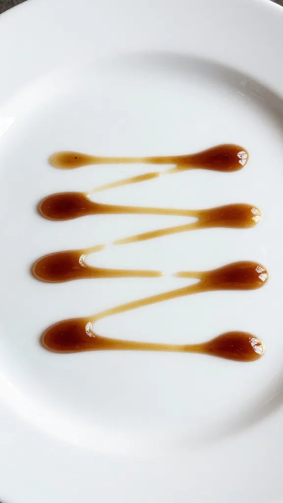 Mae Ploy Chili Sauce: Flavor That Sparks a Party 5 Tight portrait of amber Mae Ploy sauce drizzle on a glossy white plate