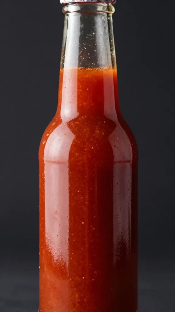 Red Chile Powder Sauce: Fire Up Your Weeknights 5 closeup of a bottle of red chile powder sauce against a plain dark background