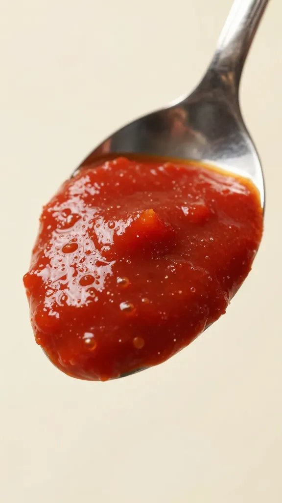 Silver Palate Marinara Sauce: Shine on Weeknights 3 closeup of glossy marinara sauce swirl on silver spoon