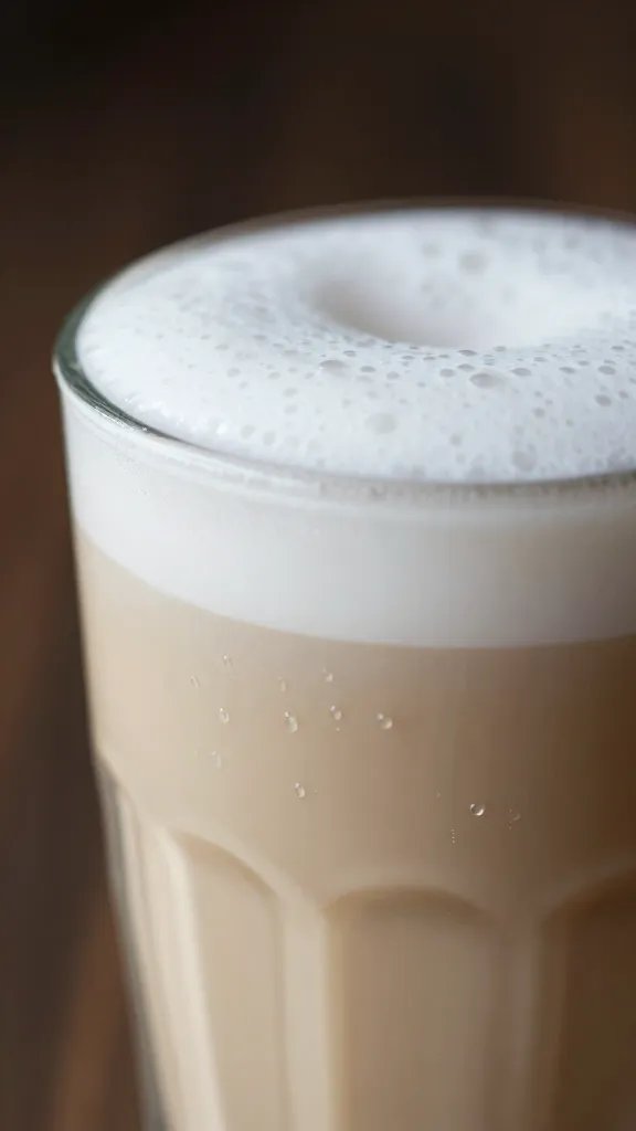 Sugar Free Pumpkin Sauce: Cozy & Creamy in Minutes 5 macro image of drizzle on almond milk latte cup alone