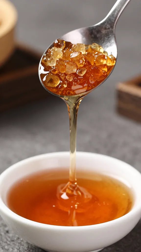 Thai Fermented Fish Sauce: Umami Punch for Any Dish 6 Closeup of a spoon pouring palm sugar crystals into a tiny bowl of fish sauce