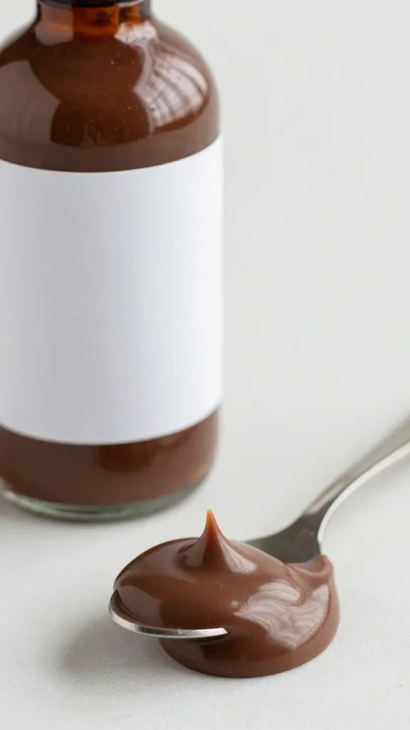 Mocha Sauce for Coffee: Flavor Fire in Seconds 5 Closeup of vanilla extract bottle beside a spoonful of mocha glaze