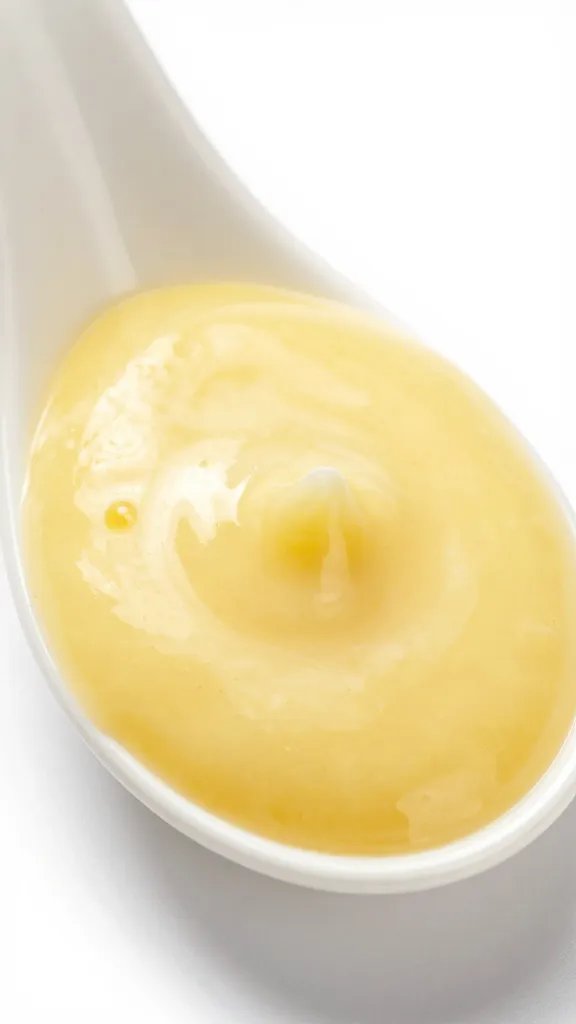 Lemon Pepper Sauce: Sunshine on Every Plate 5 closeup of glossy lemon pepper sauce swirl on white spoon