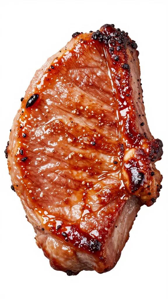 Gates Bbq Sauce That Slaps on Anything Grilled 4 Closeup of a single juicy pork chop with Gates BBQ glaze