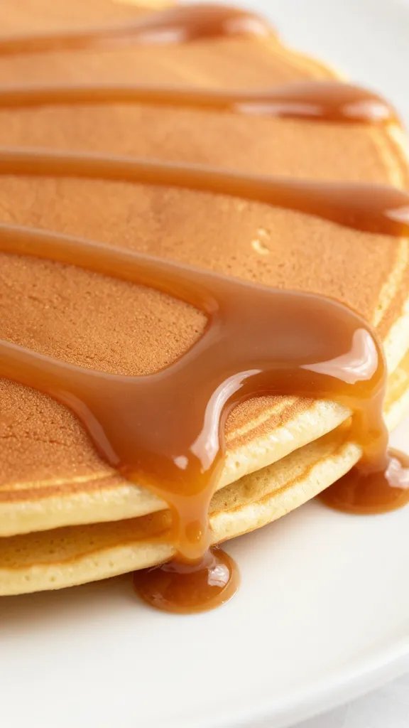 Irresistible Gluten Free Caramel Sauce You’Ll Crave 4 glossy caramel drizzle over gluten-free pancake edge