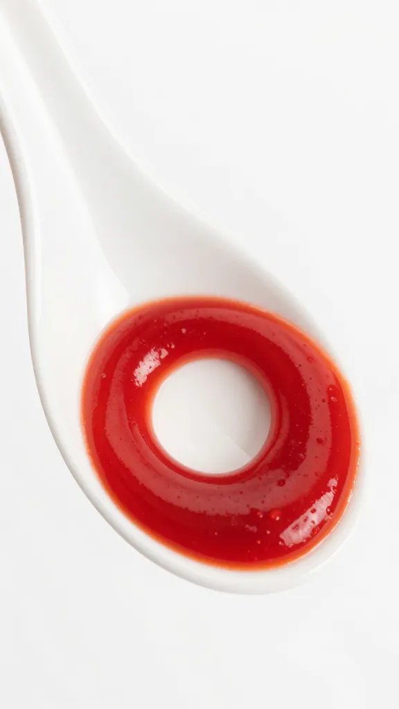 Red Pepper Crema Recipe: Quick Wow in Minutes 3 closeup of red pepper crema swirl on white spoon