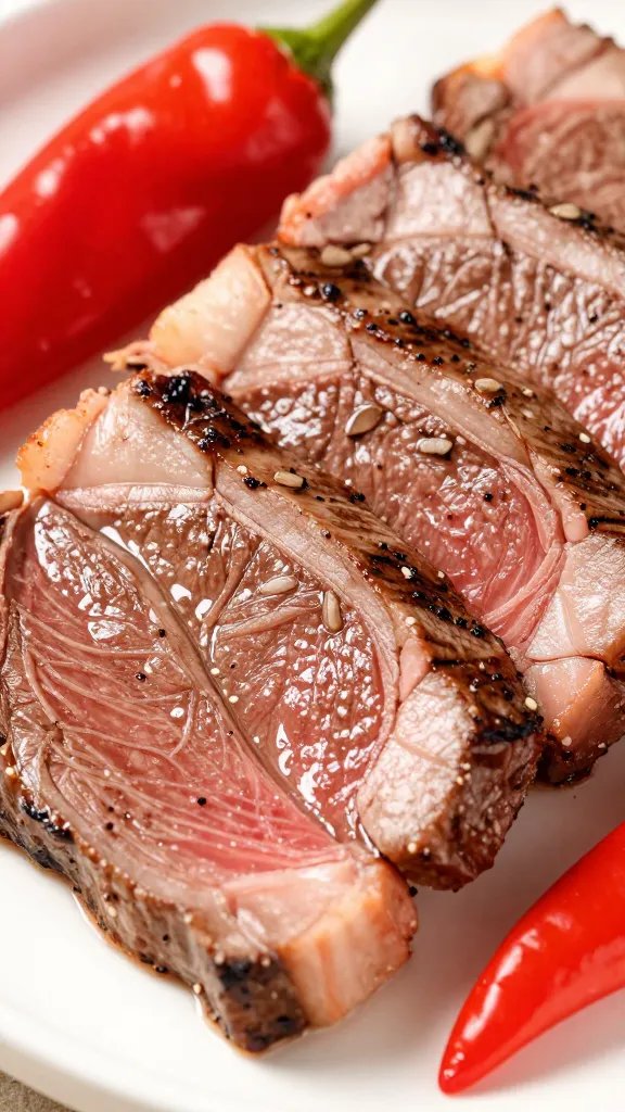 Pf Changs Pepper Steak Recipe: Weeknight Restaurant Stars 4 closeup of tender flank steak slices on plate with peppers