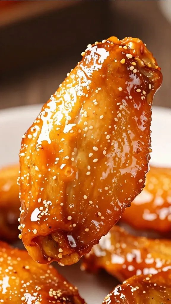 Sybergs Wing Sauce Recipe: the Crispy Weeknight Hero 3 closeup of glossy buffalo wing sauce glaze on single crispy wing