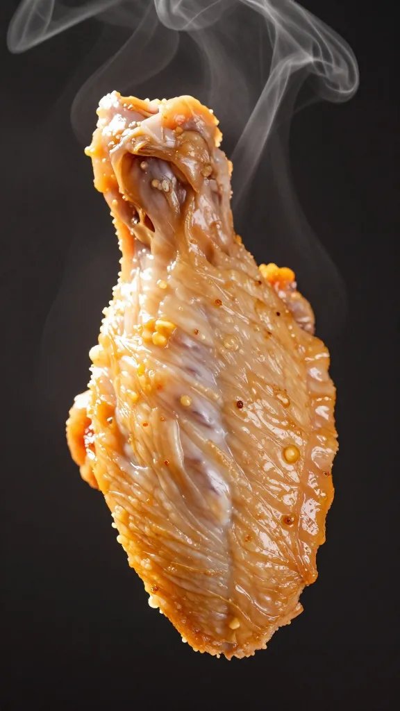 Sybergs Wing Sauce Recipe: the Crispy Weeknight Hero 4 macro shot of steam rising over a single cooked chicken wing drumette