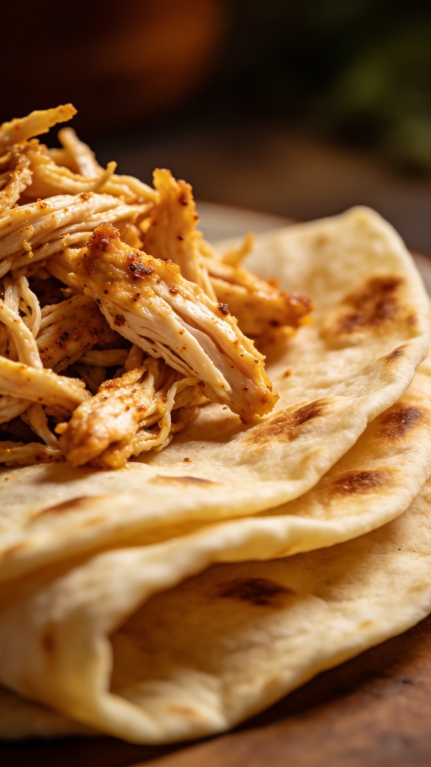 Mexican Pulled Chicken: Weeknight Flavor Boom 3 closeup of shredded Mexican pulled chicken on a warm tortilla