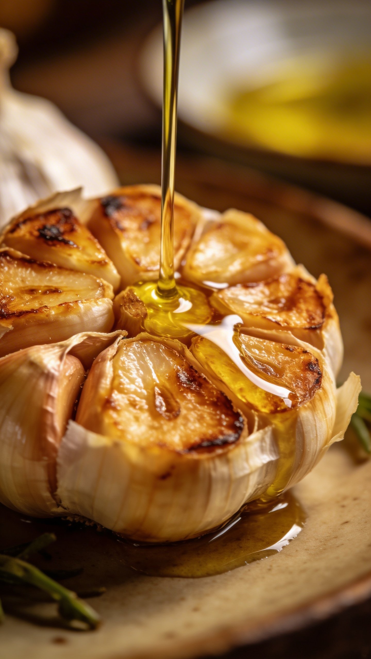 Roasted Garlic Chicken: Weeknight Comfort in One Pan 4 closeup of roasted garlic bulb with soft caramelization, olive oil drizzle
