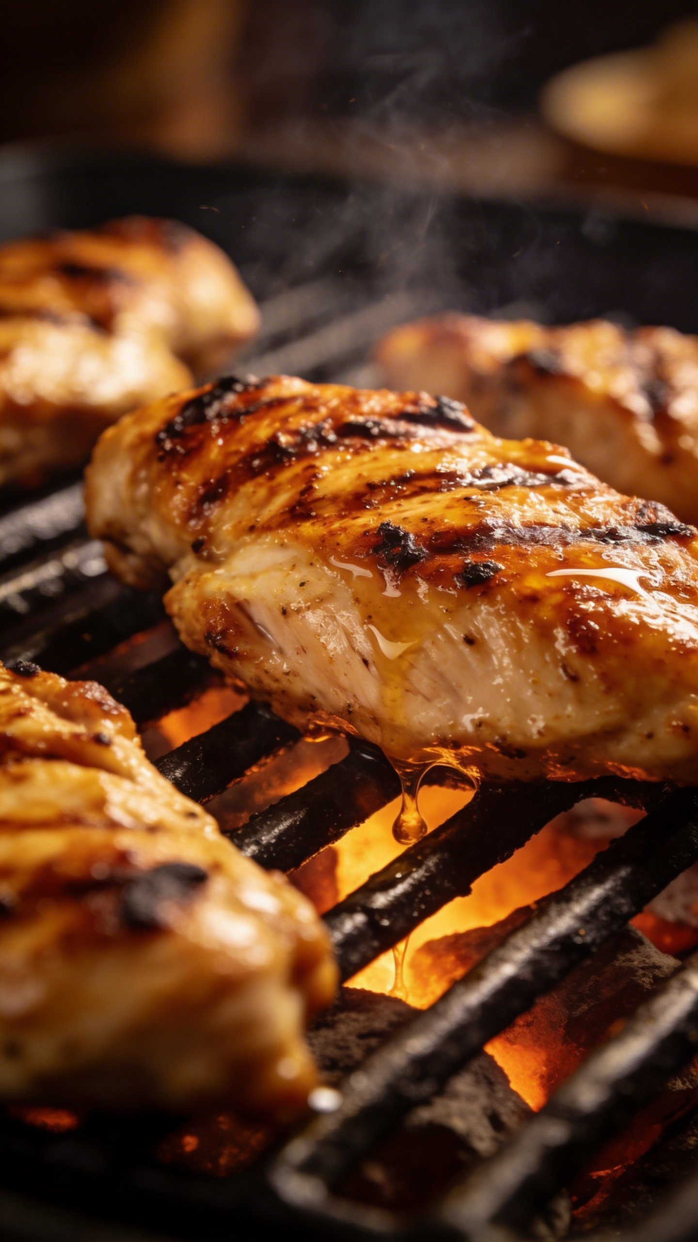 Grilled Chicken Marinade Recipe That Wows Your Grill Off 3 Closeup of grilled chicken breast on sizzling grill grate