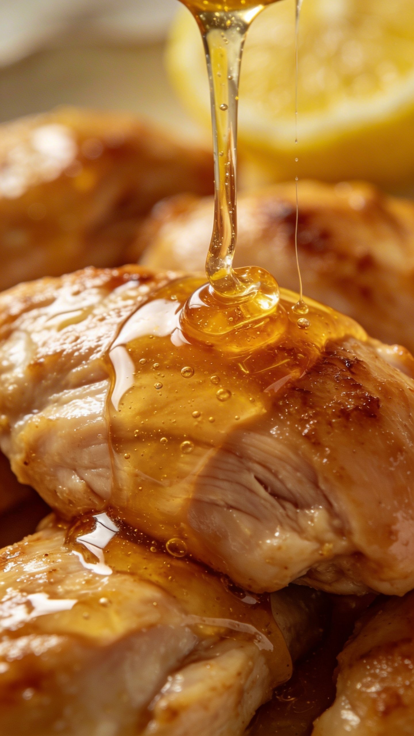 Grilled Chicken Marinade Recipe That Wows Your Grill Off 4 Closeup of glossy lemon-honey marinade drizzle on chicken