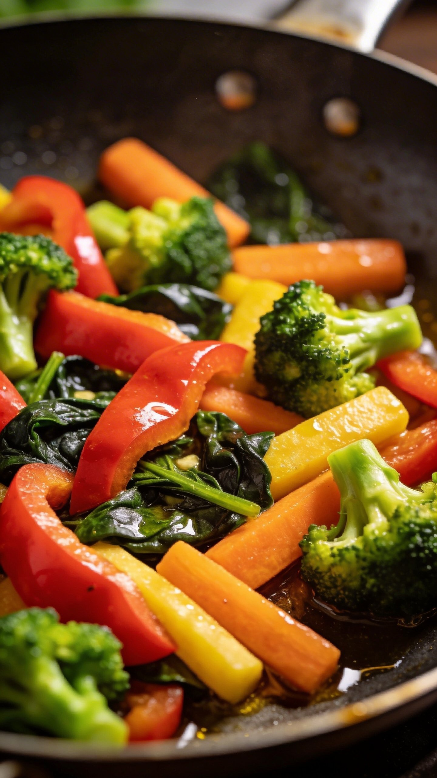 Sizzle Up Chicken Stir Fry Noodles Tonight 4 Closeup of vibrant mixed vegetables in stir fry pan