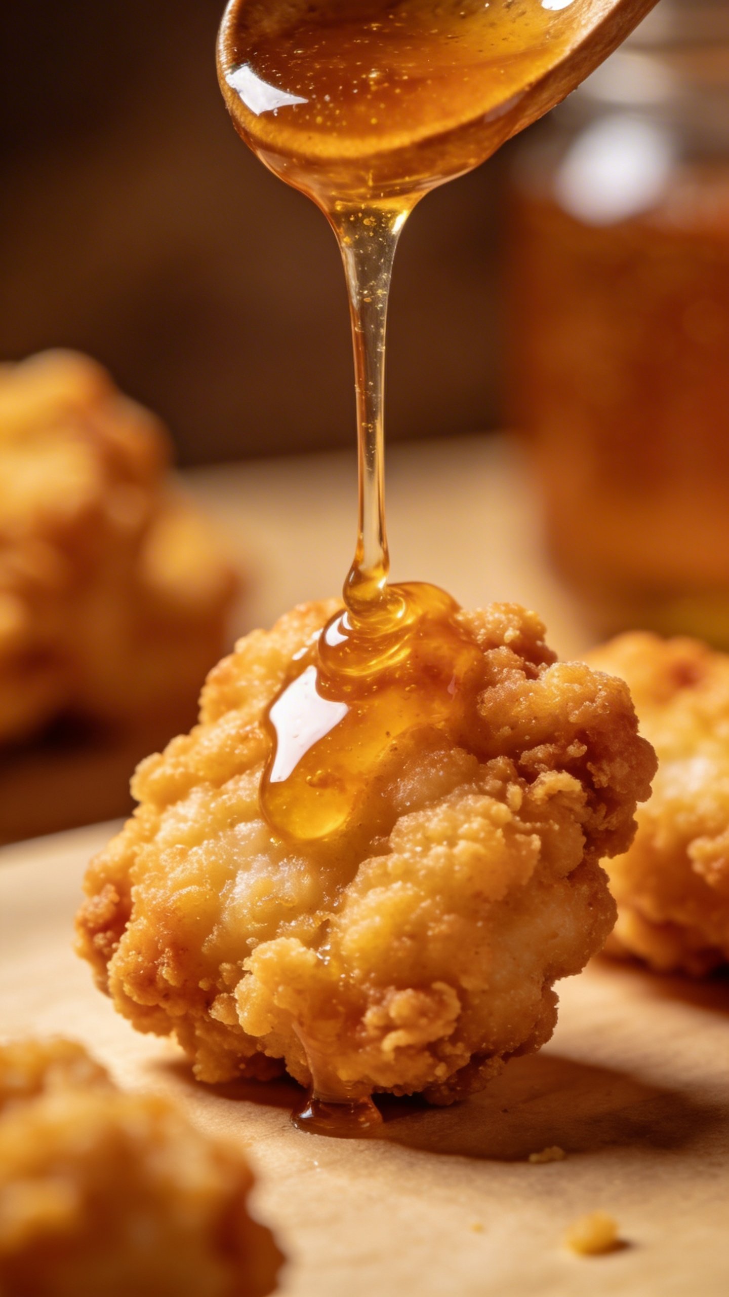 Spicy Honey Chicken: Quick, Sweet, and Spicy Smash Hit 4 Closeup of honey glaze dripping over crispy chicken nugget