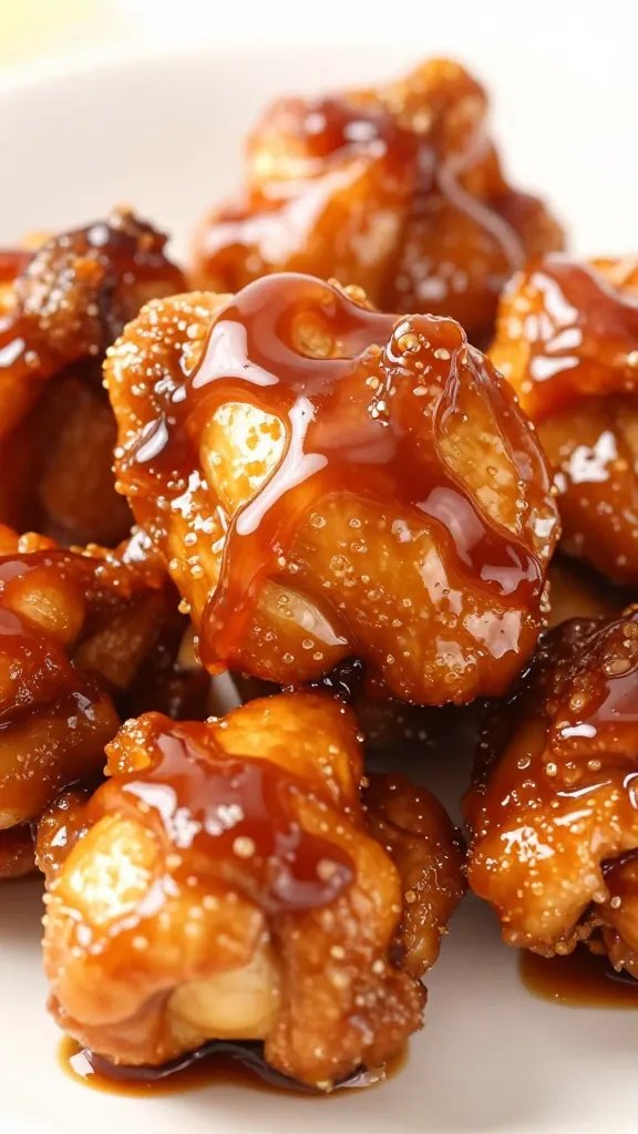 Effortless Teriyaki Chicken Recipe Wins Tonight 5 closeup of caramelized teriyaki sauce drizzle on chicken thigh bites