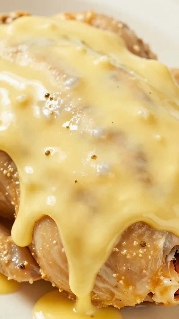 Irresistible Baked Lemon Butter Chicken Tonight 4 closeup of melted butter lemon glaze pooling around chicken