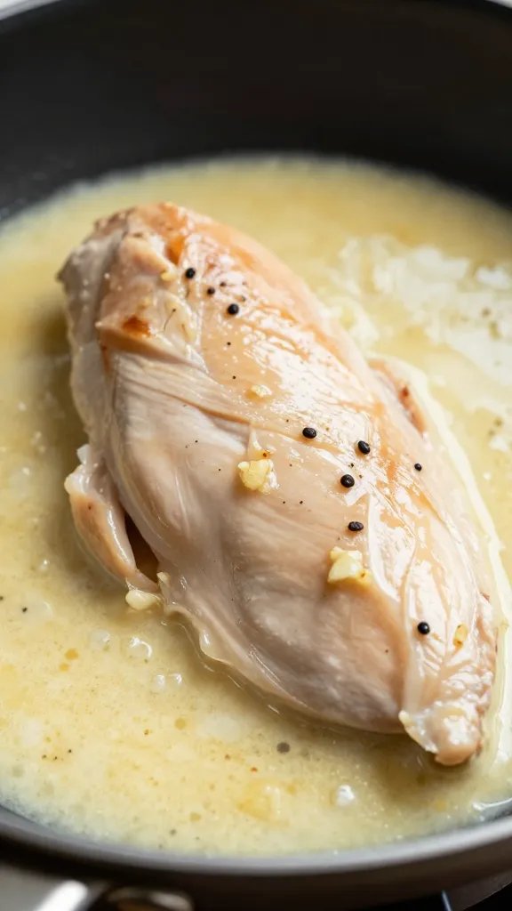 Creamy Garlic Chicken Recipe: Quick & Irresistible Dinner 3 closeup of creamy garlic chicken breast in skillet, glossy sauce